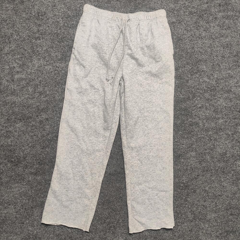 No Boundaries Sweatpants Mens Small Gray Fleece Drawstring Raw Hem Lounge